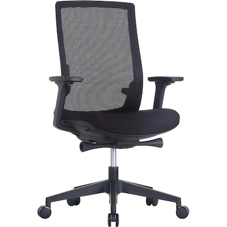 Lorell Mid-Back Mesh Reclining Chair, Black LLR42180